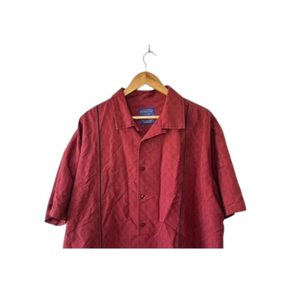 Pendleton Red BISCAYNE Short Sleeve Button Down Shirt Men's XXL - Picture 2 of 6